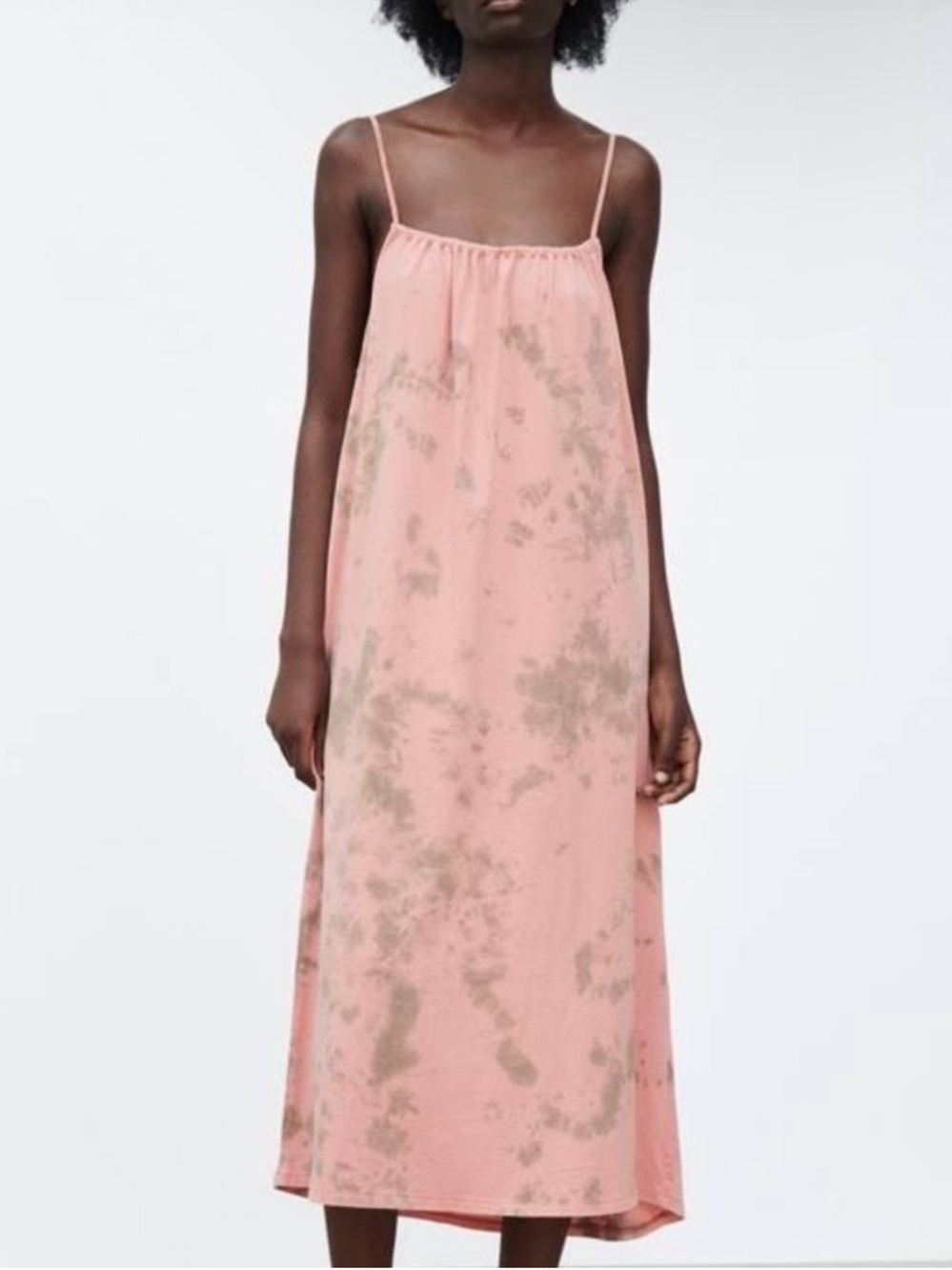 Zara Cotton Tie Dye Maxi Dress